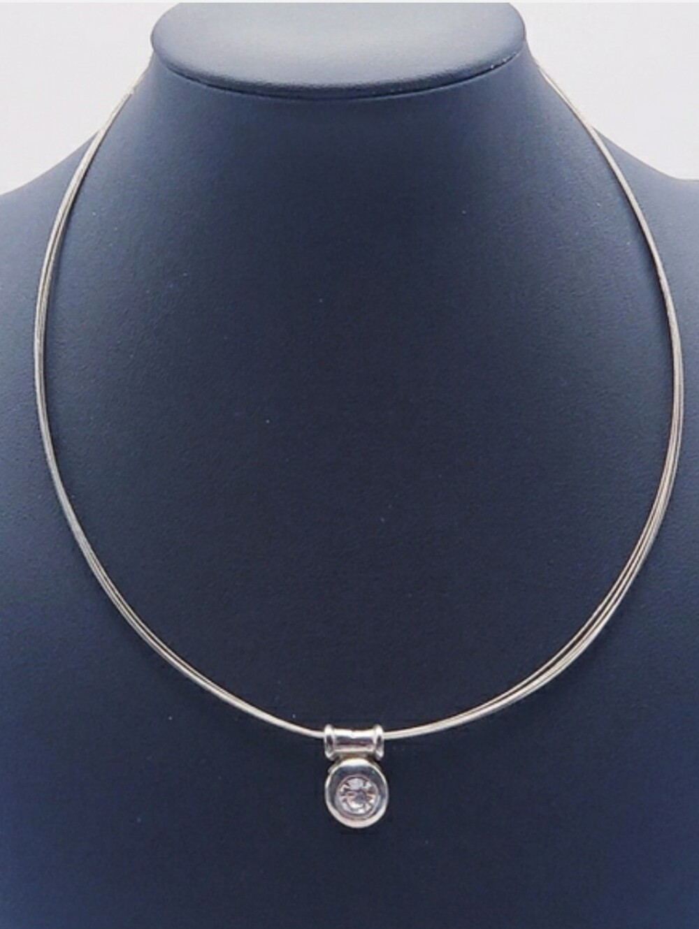 Elegant Silver Necklace with Crystal Sliding Pendant